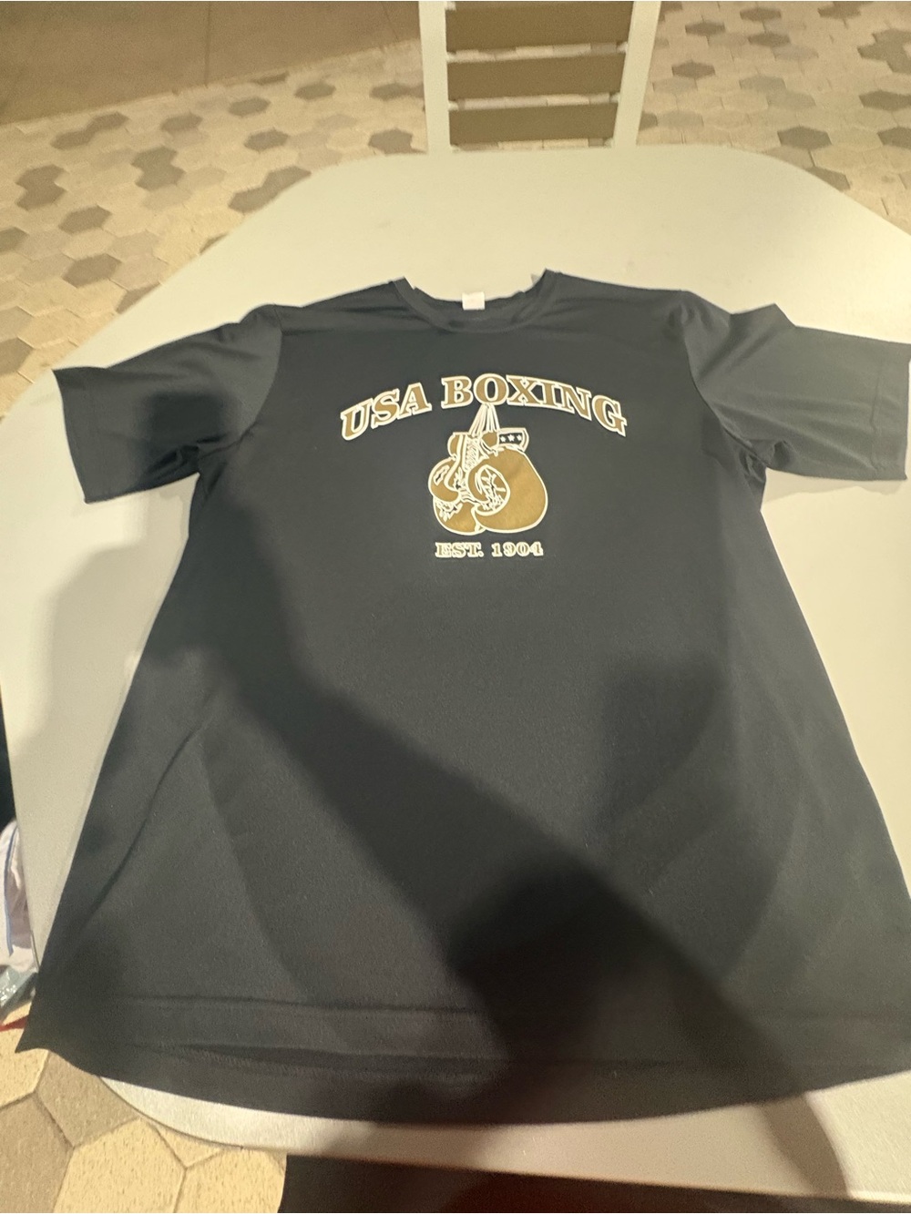 USA Boxing Graphic T-Shirt in Black with Gold Print